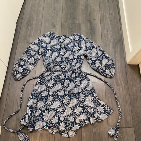 Apiece Apart Sabine Cotton Silk Floral Print Mini Dress Sz 0 - Picture 8 of 11